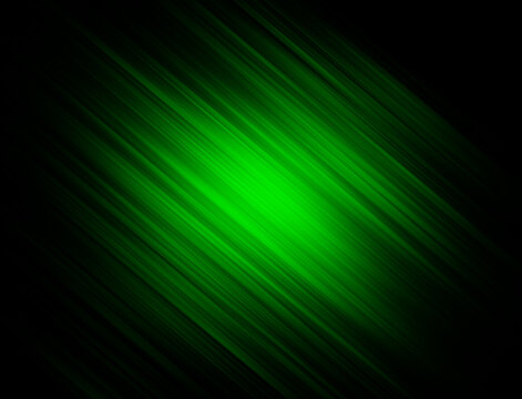 Dark green abstract sports layout design with flat lines. Decorative shining illustration with stripes. Futuristic digital motion blur rays of neon light background