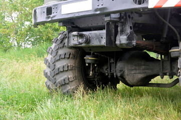 Suspension of an old Soviet truck. Front drive axle.