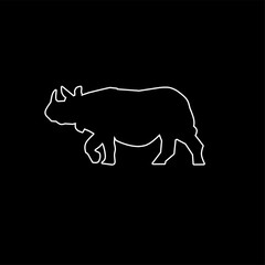 Rhinoceros animal illustration lineart style