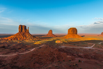 Long shadows -Monument Valley at sunset