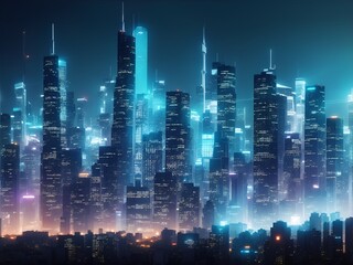 Dream city in the future or futuristic city skyline landscape.