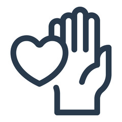 hand and love charity icon