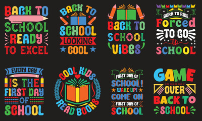 Fototapeta premium Back To School T-shirt Design Bundle, 100 Days of School Shirt Design 
