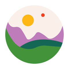 Landscape scenic wilderness view, meadow valley