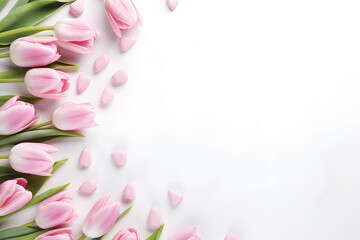 Fototapeta na wymiar Pastel tulip flower close-up for background.GenerativeAI.