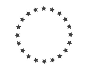 Start decoration frame in vector. Stars abstract round border.