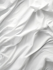 Obraz premium Closeup of ruffled white silk fabric lines. 3d render illustration.AI Generated
