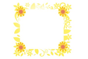 frame with flowers isolated on a white background