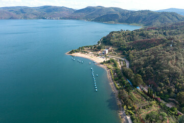 Fototapeta premium The lakeside of Fuxian Lake in Yunnan, China.