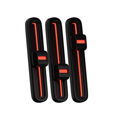 3d. icon equalizer with red light isolated on transparent background.