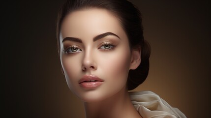 Fototapeta premium A beautiful woman face healthy skin care female, beautiful woman. promoting anti-aging skincare for dry skin. 