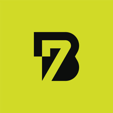 initial letter B combined with number 7. B7 or 7B logo
