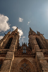 Fototapeta na wymiar Marburg city church on a sunny day 