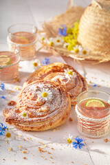 Homemade and delicious yeast cake popular dessert in Poland.