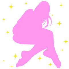 セクシーな女性のポーズシルエットのイラスト素材　ベクター