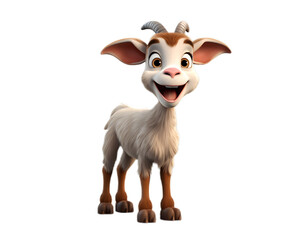 Obraz premium Cute 3D Goats Delightful Livestock in the Countryside | Vibrant Illustration Transparent Background Generative Ai