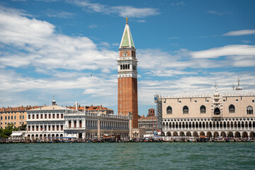 Fototapeta na wymiar View from the boat of St Marks Square, Venice, Italy