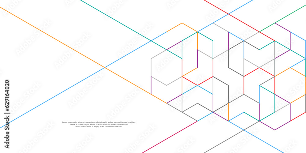 Leinwandbilder The graphic design elements with isometric shape blocks. Vector illustration of abstract geometric background