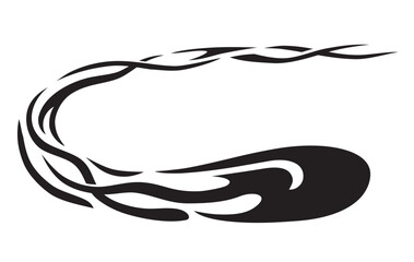 Meteor Turn Abstract Flame Tattoo Style