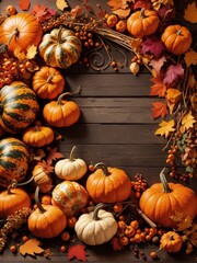 Autumn Thanksgiving background with copy space.