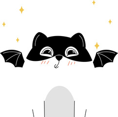 cat dressed as a bat, cute halloween bat, trick or treat, halloween theme
