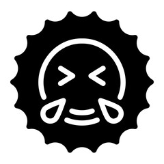 laughing glyph icon