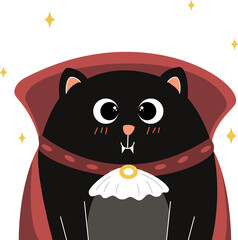 cat dressed in count dracula costume, cute dracula for halloween, trick or treat, halloween theme