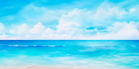 Obraz premium background inspired by the ocean, with shades of blue and aqua, capturing the serenity of a tropical beach paradise.