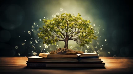 Foto op Canvas A visual metaphor of a teacher as the roots of a tree, nurturing growth and knowledge  © Наталья Евтехова