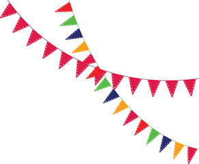 Obraz premium there are many colorful flags hanging from a string on a white background