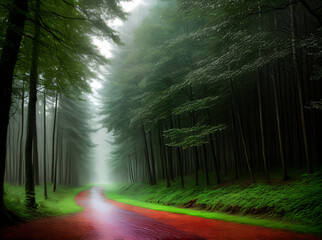 Enchanting forest rain fairytale. Watercolour neutral.
