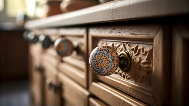 Creative Old School Handles on a Drawer - AI Generated
