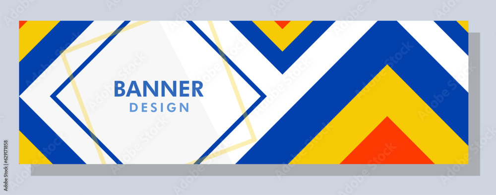 Wall mural abstract banner design. vector shape background. modern graphic template banner pattern for social m
