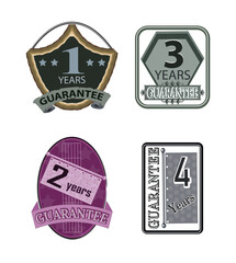 Obraz premium Set of badges.1 2 3 4 years Guarantee Badges set label. icon 