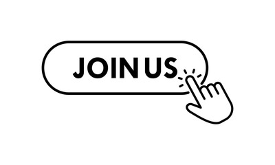 Join us button design template illustration