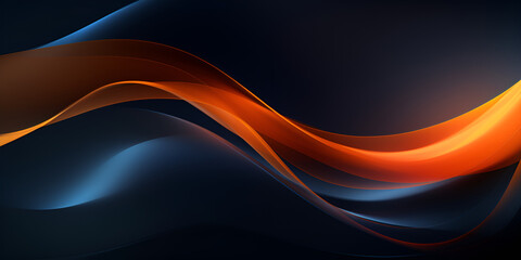 Blurry glowing wave and neon lines abstract 3d wallpaper background, Blue and orange abstract wallpaper blue and orange background orange and blue colors,  generative Ai