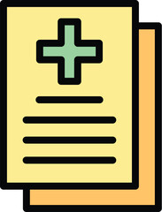 Obraz premium Medical form icon outline vector. Health checklist. Doctor report color flat