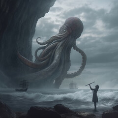 The Kraken is a scary monster 