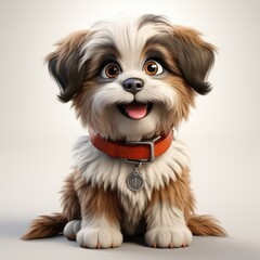 cute little shih-tzu dog - cartoon illustration created using generative Ai tools