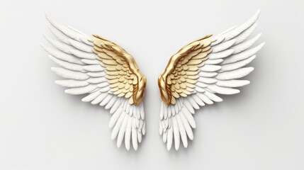 Fototapeta premium angel wings isolated on white background