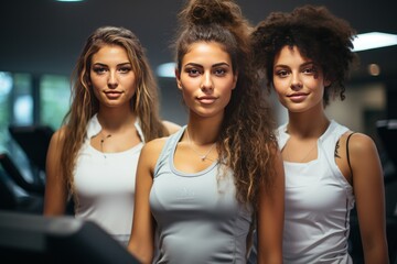 Fototapeta premium beautiful girls in a gymnasium doing healthy sports