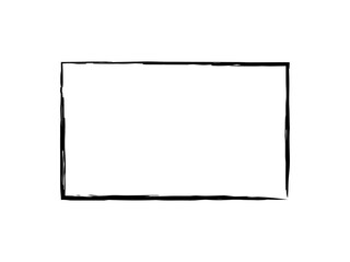 Hand drawn frame. Rectangle box. Sketch doodle border. Square line boarder. Brush strokes shape pencil drawing. Scribbles pattern. Marker thin outline. Hands draw grunge frames. Vector illustration
