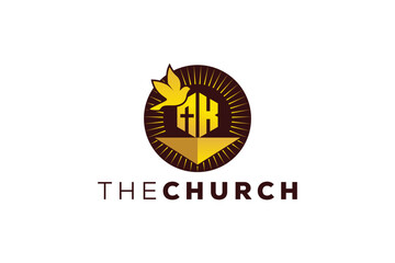 Trendy and Professional letter K church sign Christian and peaceful vector logo
