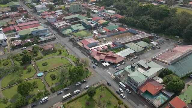 Aerial Drone Video Of The Town La Fortuna In Costa Rica