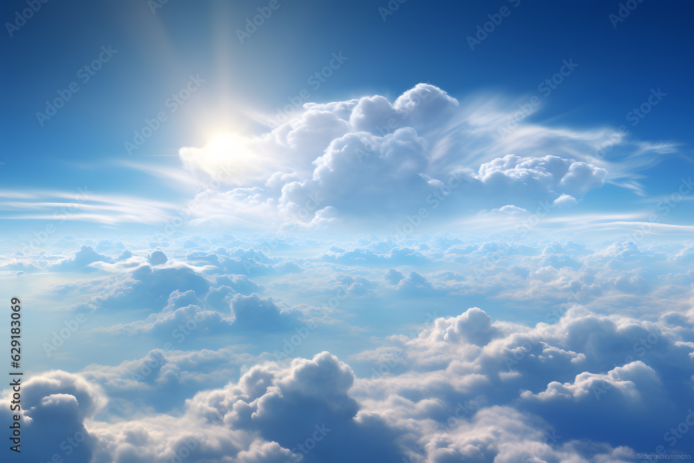 Canvas Prints blue sky with clouds from above ai generated art