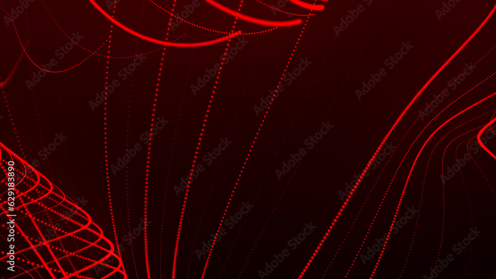 Poster dynamic wave of glowing particles. data flow information. concept of digital communication. technolo