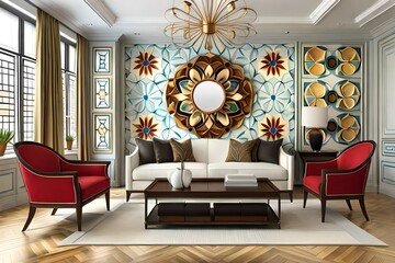 interior of living room 3d render