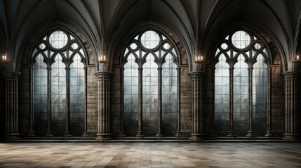 Obraz premium Cathedral Hallway Wall Backdrop of Luxury