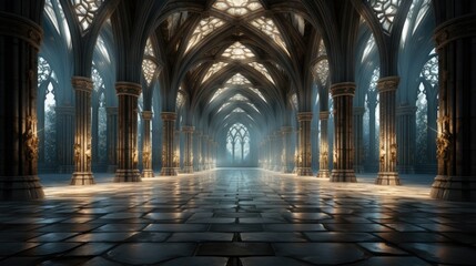 Cathedral Hallway Wall Backdrop of Luxury