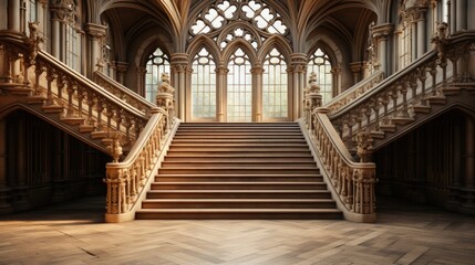 Fototapeta premium Classic and elegance Hallway with Large Sunlit Window